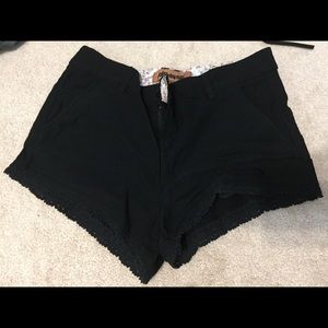 Lace end black shorts!!